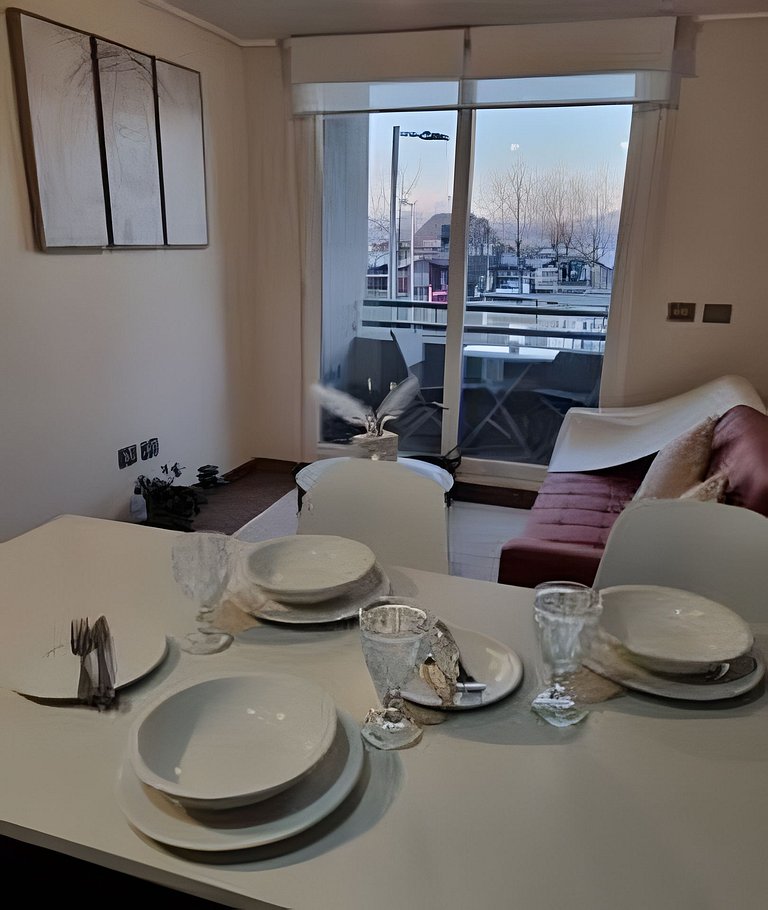 Depto. nuevo en condominio, estacionamiento y wifi