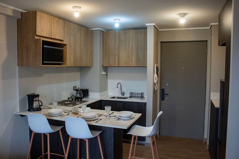 Depto. en condominio, con estacionamiento y wifi